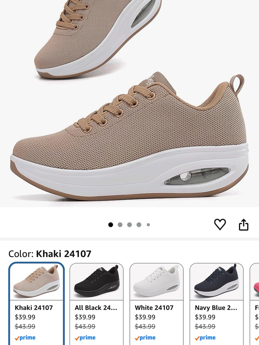 Khaki Women’s Air-Cushion Platform Sneaker